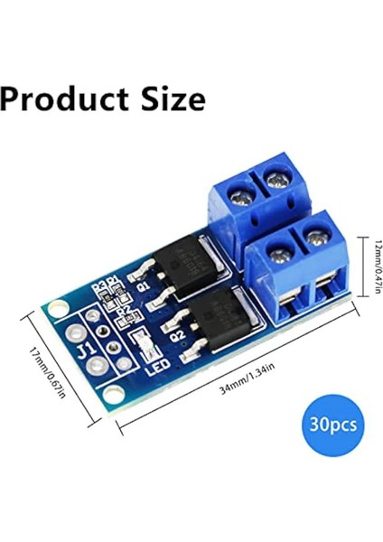 30 Adet Mos Transistör Sürüş Modülü Tetik Anahtarı DC5V-36V 15A(MAX 30A) Pwm Ayarı Elektronik Anahtar Kontrol Panosu (Yurt Dışından)
