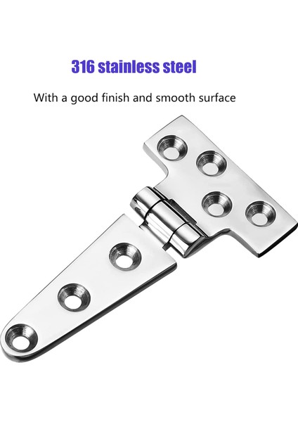 Deniz Sınıfı T Menteşeler, Tekne Menteşeleri, 6 Inç x 3 Inç, Gürültü Yok, Ağır Hizmet Tipi 316 Paslanmaz Çelik, Vidalarla (4 Parça) (Yurt Dışından) fiyatları