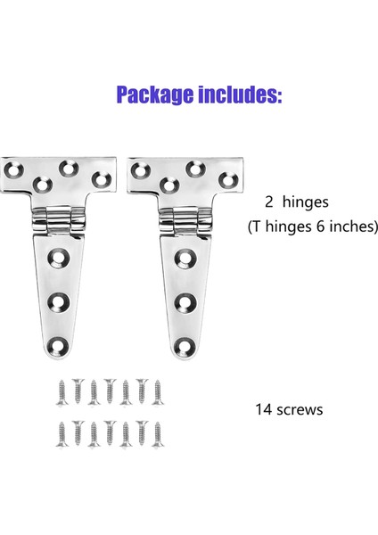Deniz Sınıfı T Menteşeler, Tekne Menteşeleri, 6 Inç x 3 Inç, Gürültü Yok, Ağır Hizmet Tipi 316 Paslanmaz Çelik, Vidalarla (4 Parça) (Yurt Dışından) modelleri