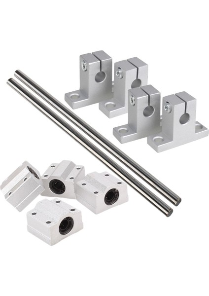 Yatay 8mm Dia Lineer Hareket Bilyalı Rulman Slayt Burç 200MM Lineer Mil Optik Eksen Çubuk Raylı Destek Seti (Yurt Dışından)