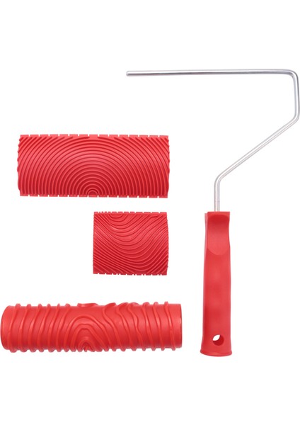 7 Inç Empaistik Desen Rulo Ressam + 2 Pcs Ahşap Tahıl Boyama Aracı, Sanat Duvar Kağıdı Taklit Ahşap Tahıl Aracı, Duvar Doku Sanat Boyama Araç Seti (Yurt Dışından)