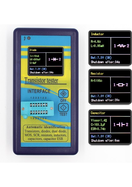 Renkli Ekran Versiyonu Grafik Ekran M328 Transistör Test Cihazı Direnç Ölçer Endüktans Ölçer Kapasite Ölçer (Yurt Dışından)