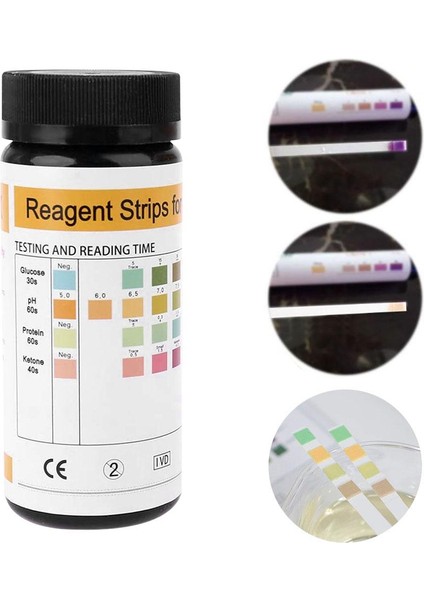 Vansful In Vitro Idrar Testi 4 Test Öğesi: Glikoz, Ph, Protein, Keton Vücut Idrar Örneği Test Şeridi Profesyonel Test Kağıdı (Yurt Dışından)