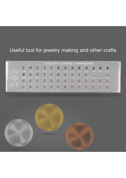 Takı Imalatı Restorasyonu Için Tungsten Karbür Fırçalanmış Plaka - 52 Yuvarlak Delik - 0,26 Ila 4,10 mm Fırçalanmış Plaka (Yurt Dışından) modelleri