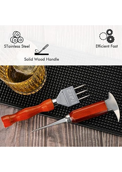2pcs Buz Kırma Seti Ahşap Saplı Buz Öğütücüler, Barlar Için Mükemmel Buz Kırıcı Buz Maşası, Barmen. En Iyi Oyma Aracı (Yurt Dışından) fiyatları