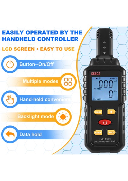 3-In-1 Radyasyon Dozimetre Sayacı Geiger Emf Metre Otomatik Alarm Gerçek Zamanlı Ölçüm Radyasyon Dedektörü Test Cihazı (Yurt Dışından)