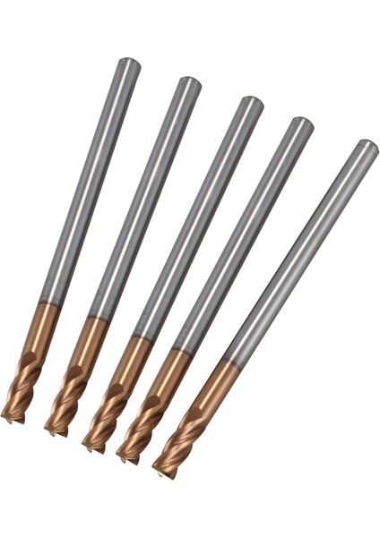 5 Adet 3mm Katı Karbür Parmak Frezeler Parmak Freze D3X8XD4X50L 4 Flüt Yan Freze Planya Profilleme Yüz Mill Standart Uzunluk (Yurt Dışından)