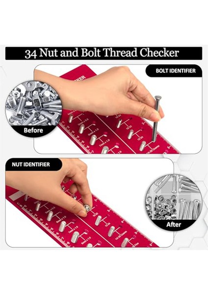 34 Somun ve Cıvata Diş Kontrol Cihazı, Diş Kontrol Cihazı Standart ve Metrik Plaka Duvara Montaj Vidası Boyutları ve Diş Özellikleri (Yurt Dışından) indirimleri