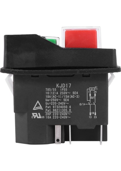 2x Su Geçirmez Elektromanyetik Basmalı Düğme Anahtarı 5 Pins KJD17 220-240 V Bobin Manyetik Marş Güç Aracı Güvenlik Anahtarları (Yurt Dışından) fiyatları