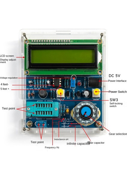 Kapasite ve Endüktans Ölçer Frekans Ölçümü Dıy Elektronik Kiti 51 Monolitik Test Cihazı Devre Kaynak Kiti (Yurt Dışından)