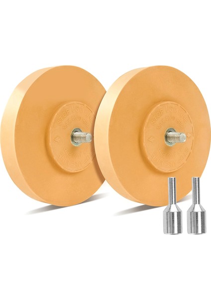 Çıkartma Sökücü Silgi Tekerlek Yapıştırıcı Sökücü Adaptörü ile 2 Paket Matkap Için 4 Inç Kauçuk Silgi Tekerlek Araba Vinil (Yurt Dışından)