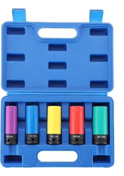 Tekerlek Koruyucu Darbeli Lokma Seti 1/2 Inç Tahrik Bijon Somunu Soketi, Renk Kodlu Koruyucu Kılıf (15/17/19/21/22MM) (Yurt Dışından) fırsatları