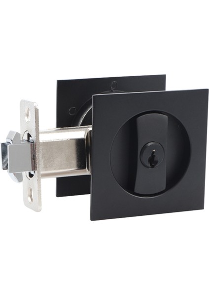 Cep Kapı Kilidi Siyah Kapı Donanımı Hırsızlığa Karşı Kilit Çağdaş Gizlilik Kare Kapı Kilidi Tuşlu Sürgülü Kapı Kilidi (Yurt Dışından)