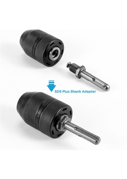 2-13 mm Anahtarsız Matkap Chuck ile Sds Plus Şaft Adaptörü, 1/2-20UNF Darbeli Matkap Chuck Değişim Adaptörü Dönüştürücü Aracı (Yurt Dışından)