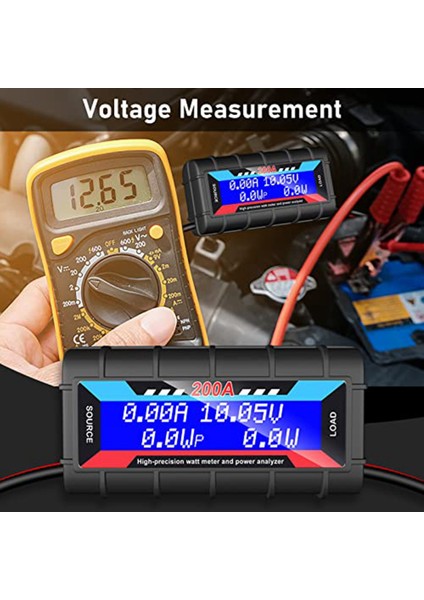 2 Adet 200A Güç Analizörü Watt Metre Tüketim Performansı Monitörü, Rc, Solar Için LCD Arka Aydınlatmalı (Yurt Dışından)