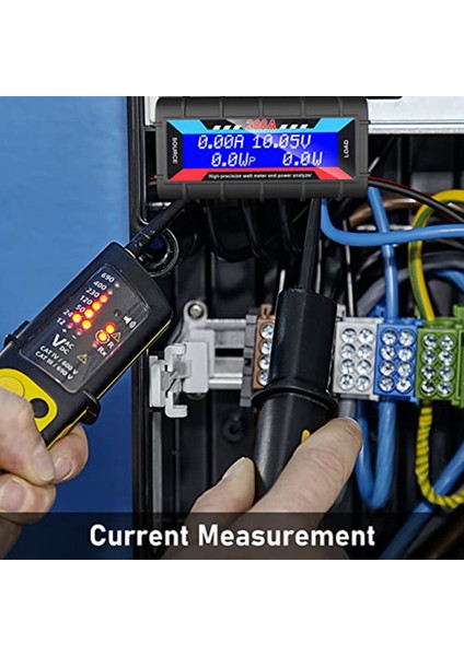 2 Adet 200A Güç Analizörü Watt Metre Tüketim Performansı Monitörü, Rc, Solar Için LCD Arka Aydınlatmalı (Yurt Dışından)