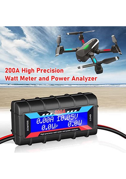2 Adet 200A Güç Analizörü Watt Metre Tüketim Performansı Monitörü, Rc, Solar Için LCD Arka Aydınlatmalı (Yurt Dışından)