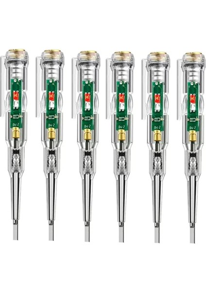 6 Paket Gerilim Test Cihazı, Ac Gerilim Dedektörü Kalem, 70-250 V Devre Test Cihazı Elektrikli Tornavida Indüksiyon Gerilim Dedektörü Kalem (Yurt Dışından)