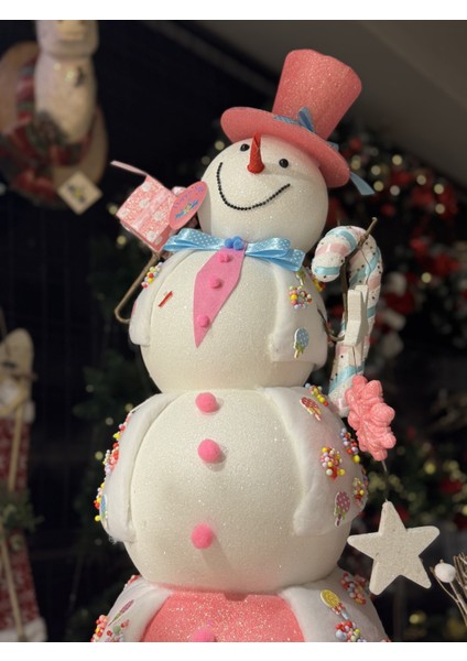 Happy Sugar Pembe, Beyaz Kardanadam Dekor 35 x 26 x 98 cm fiyatları