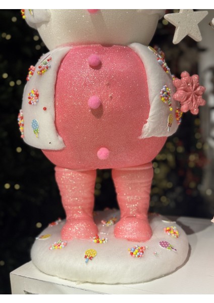 Happy Sugar Pembe, Beyaz Kardanadam Dekor 35 x 26 x 98 cm modelleri
