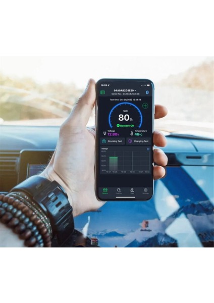 Araç Sağlığı Kontrolü App Izleme Test Cihazı ile Kablosuz Bluetooth 12V Monitory Bm6 (Yurt Dışından)