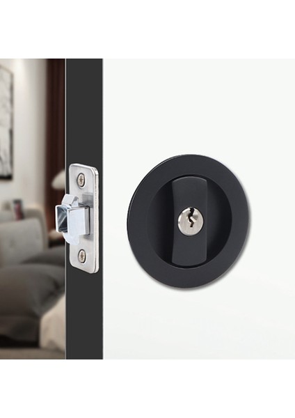 Sürgülü Cep Kapı Kilidi Siyah Gizlilik Yuvarlak Cep Kapı Donanımı Siyah Çağdaş Cep Kapı Tuşlu Kilit (Yurt Dışından) modelleri