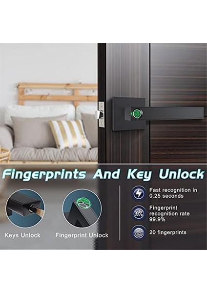 Parmak Izi Kapı Kilidi Biyometrik Kapı Kilidi Akıllı Kapı Kolu Kapı Kilidi Yatak Odası Kapısı Kilidi Otel Depo Ofis F180B (Yurt Dışından) fiyatları