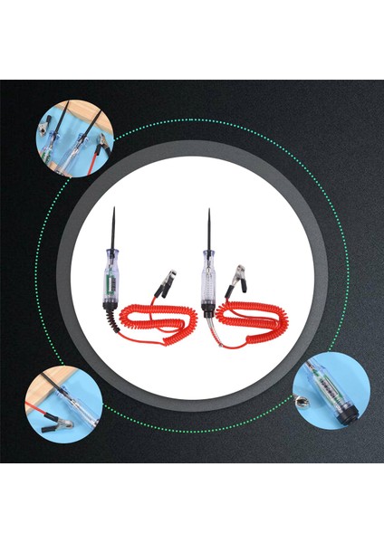 Test Işığı 2 Adet, 6 V-24 V Dc Araba Devre Test Cihazı Işık ve Dijital LCD Araba Elektrik Test Cihazı Otomatik Gerilim Süreklilik Testi (Yurt Dışından)