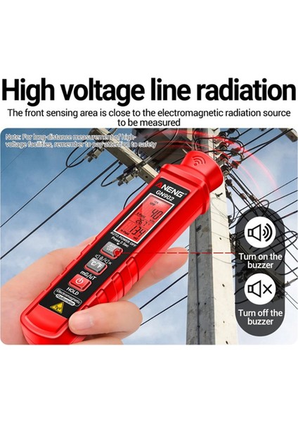 Aneng GN902 Elektromanyetik Radyasyon Dedektörü Sıcaklık Test Cihazı Ölçer LCD Arka Işık Ekranı ile Radyasyon Analizörü (Yurt Dışından)