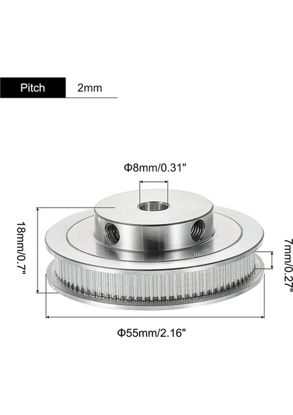 80 Diş 8mm Delik Zamanlama Kasnağı, 3D Yazıcı Kemeri Için M5 Vidalı Alüminyum Senkron Tekerlek Gümüş (Yurt Dışından) fiyatları