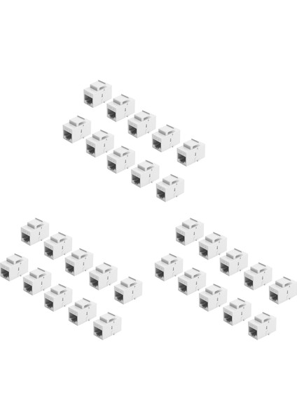 30 Adet RJ45 Konektörü Keystone Jack Cat6 Uzatma Çoğaltıcı Ethernet Ağı Lan Cat 6 Çoğaltıcı Jaklar Uzatma Adaptörü, Beyaz (Yurt Dışından)