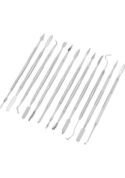 12 Adet Balmumu Oymacılar Seti Çift Uçlu Diş Balmumu Modelleme Şekillendirici Araçları Diş Seçtikleri Polimer Çömlekçilik Kil Oyma Aracı (Yurt Dışından)