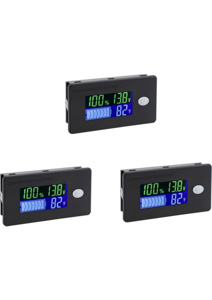 5x Kapasiteli Monitör, 10-100V Metre, 12V 24V 48V Yüzde Gerilim Fahrenheit Sıcaklık Göstergesi Ölçer (Yurt Dışından)