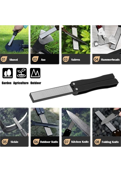 Çift Taraflı Elmas Bileyici, El Tipi Ince Kaba Diafold Bıçaklar Bileme Taşı 400/600 Grit Siyah (Yurt Dışından) modelleri