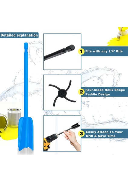 Matkap Için 8 Adet Epoksi Karıştırıcı Aparatı, Yeniden Kullanılabilir Boya ve Epoksi Reçine, Boya, Seramik Sırını Karıştırmak Için Reçine Karıştırıcı Küreği (Yurt Dışından)