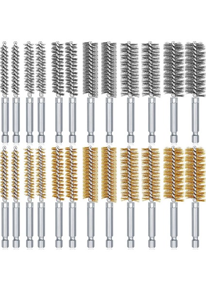 Delik Fırçası Bronz Set Çelik Tel Delik Fırçası Seti Paslanmaz Çelik Temizleme Fırçası, Elektrikli Matkap Darbeli Matkap Için Uygun (Yurt Dışından)