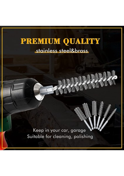 Delik Fırçası Bronz Set Çelik Tel Delik Fırçası Seti Paslanmaz Çelik Temizleme Fırçası, Elektrikli Matkap Darbeli Matkap Için Uygun (Yurt Dışından)