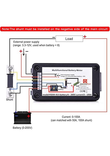 Dc Monitör Güç Ölçer Ampermetre Dijital Dc 0-200V Şant 100A Multimetre, Metre Voltmetre Kapasite Test Cihazı (Yurt Dışından) modelleri