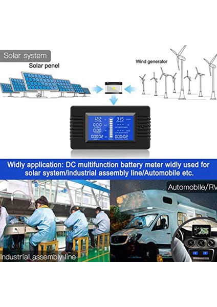 Dc Monitör Güç Ölçer Ampermetre Dijital Dc 0-200V Şant 100A Multimetre, Metre Voltmetre Kapasite Test Cihazı (Yurt Dışından) fırsatları