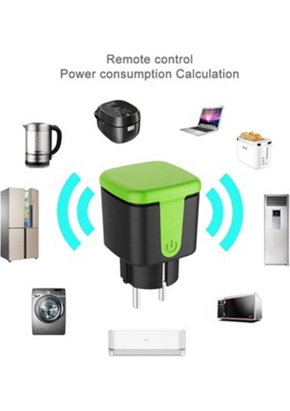 2x Akıllı Fiş, 16A Wifi Uzaktan Kumanda Akıllı Soket, Güç Monitör Fonksiyonu Ile, Tuya Smart Life Alexa Ab Fişi Için (Yurt Dışından)