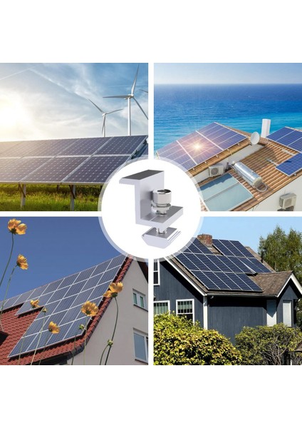 8'li Solar Modül Braketi Paketi, Solar Panel Tutucu, Uç Kelepçesi, Ayarlanabilir, Sabitlenebilir Solar Modül Tutucu (35 Mm) (Yurt Dışından)