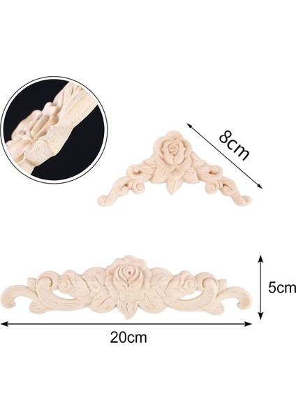 30 Adet Ahşap Oyma Duvar Dekor Çiçek Ahşap Oyma Aplike Köşe Dekoratif Mobilya Kapı Dolabı Yatak Süslemeleri (Yurt Dışından)