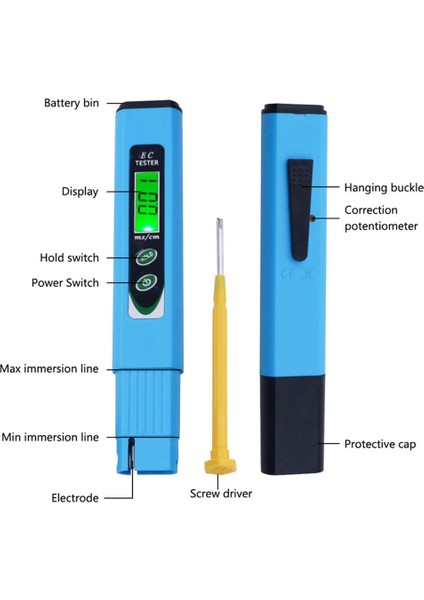 Taşınabilir LCD Dijital Tds Su Kalitesi Test Cihazı Ec Metre Test Cihazı Tds Test Cihazı Kalem Iletkenlik Su Kalitesi Ölçüm Aracı (Yurt Dışından)