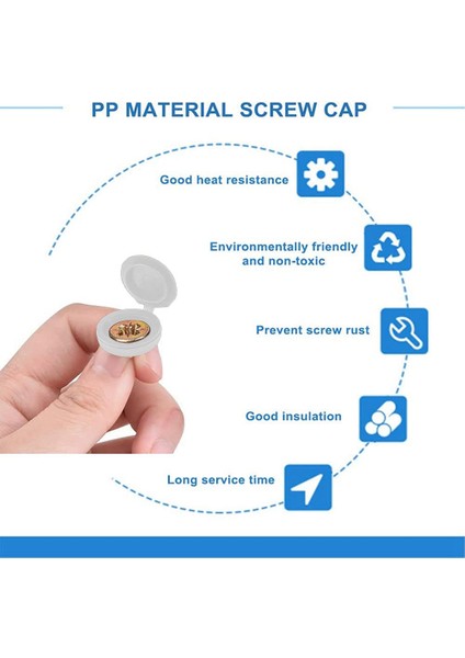 Menteşeli Vidalı Kapak Kapakları, 100 Adet Plastik Vida Koruma Kapakları, Katlanır Vidalı Geçmeli Kapaklar Yıkayıcı Çevirmeli Üstler A (Yurt Dışından) indirimleri