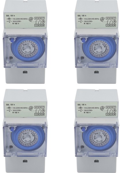 4x SUL181H Mekanik Zamanlayıcı 24 Saat Zaman Anahtarı Röle Elektrik Programlanabilir Zamanlayıcı 24 Saat Din Raylı Zamanlayıcı Anahtarı (Yurt Dışından)