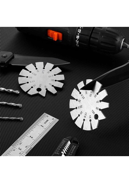 2x Konik Ölçer Balta Açı Ölçer Yuvarlak Şekil Bıçak Açı Bulucu Bıçak Bıçak Açısı Ölçer 15-120 ° Bıçak Açısını Ölçmek Için (Yurt Dışından)