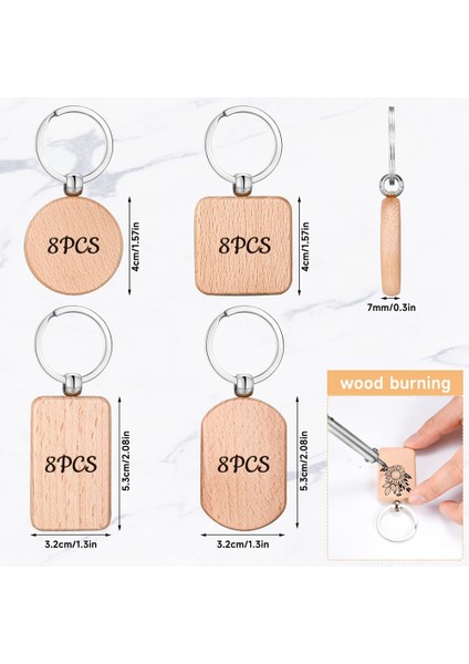 Ahşap Anahtarlık Boşlukları, 32 Adet Ahşap Gravür Boşlukları Anahtarlık Toplu Bitmemiş Ahşap Anahtarlık Anahtarlık Anahtar Etiketi Dıy Zanaat (Yurt Dışından) fırsatları