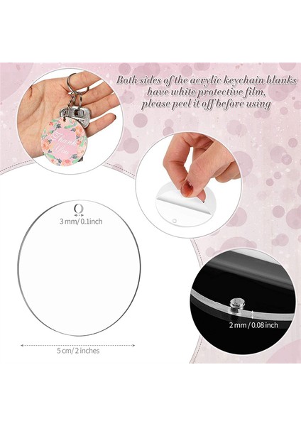 450 Adet Yuvarlak Akrilik Anahtarlık Boşlukları 2 Inç Şeffaf Akrilik Daireler Diskler Şeffaf Dıy Anahtarlık Zanaat Projesi Için (Yurt Dışından) fırsatları