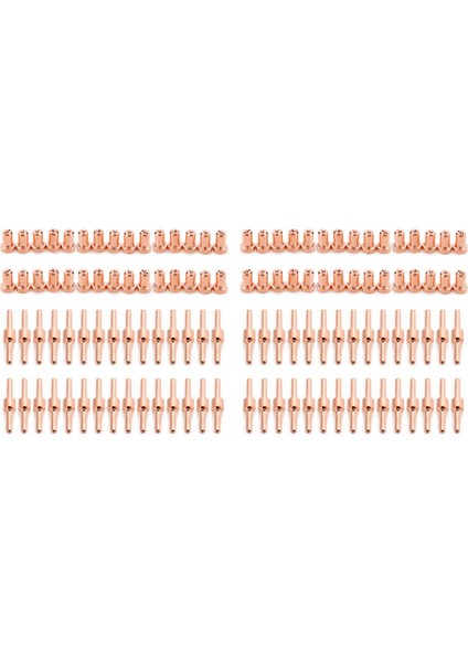 120 Adet Kırmızı Bakır Genişletilmiş Uzun Plazma Kesici Ucu Elektrotlar ve Nozullar Kiti Sarf Malzemesi PT31 LG40 40A (Yurt Dışından)