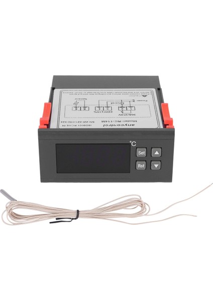220V/30A Dijital Sıcaklık Kontrol Cihazı RC-114M Termostat Röle Çıkışı -30~300 Derece Ntc Sensörlü (Yurt Dışından)